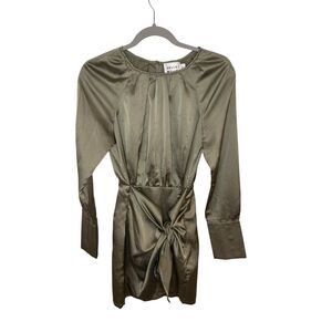 Hello Molly Sage Green Front Tie Mini Dress Size 4